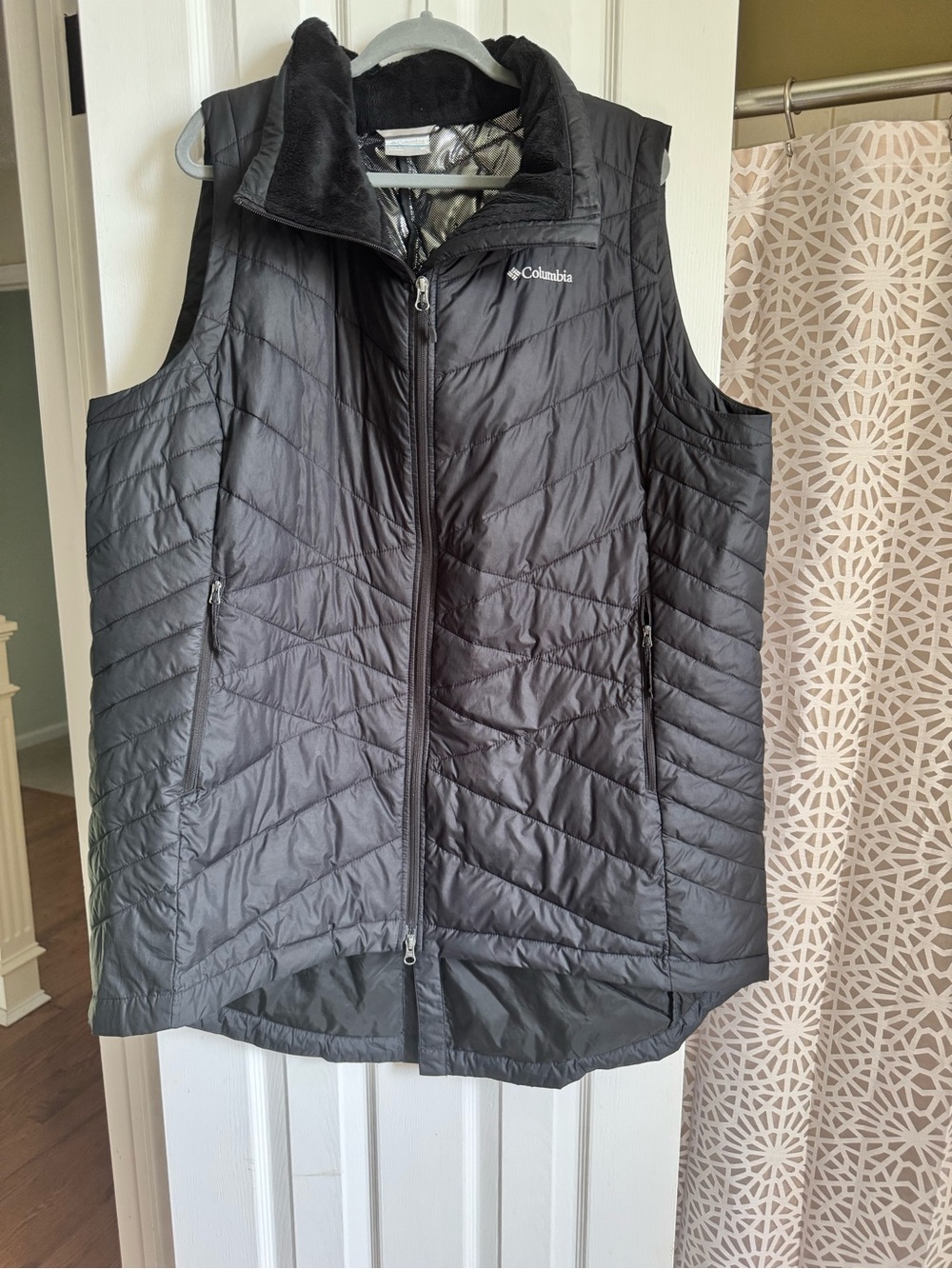 Columbia Heavenly II Black Quilted Long Vest - Women’s Plus